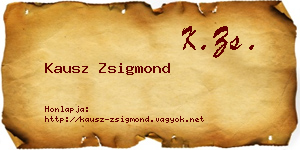Kausz Zsigmond névjegykártya